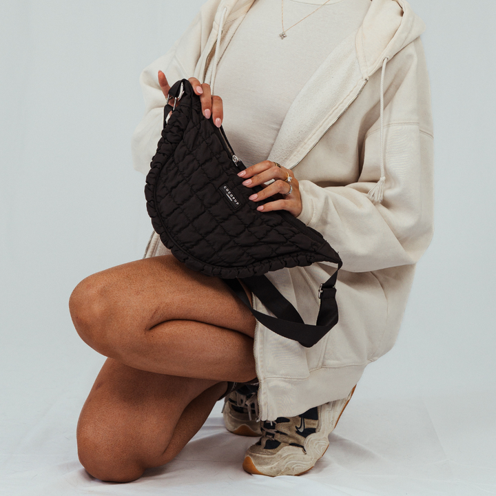 Crossbody Crescent Dog Walking Bag Bundle  - Onyx