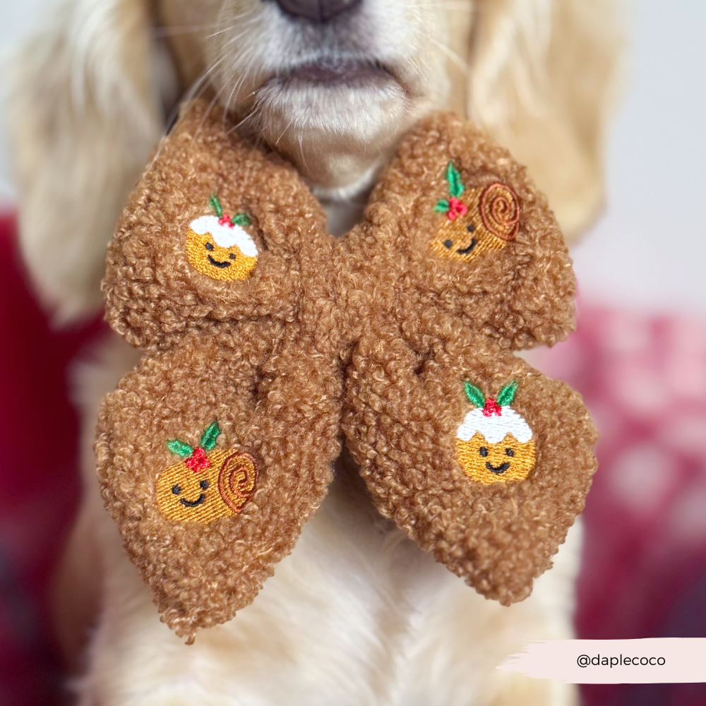 Festive Pudding Pup Sailor Bow Tie