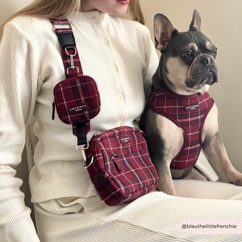 Dog Walking Bag - Mulberry Plaid