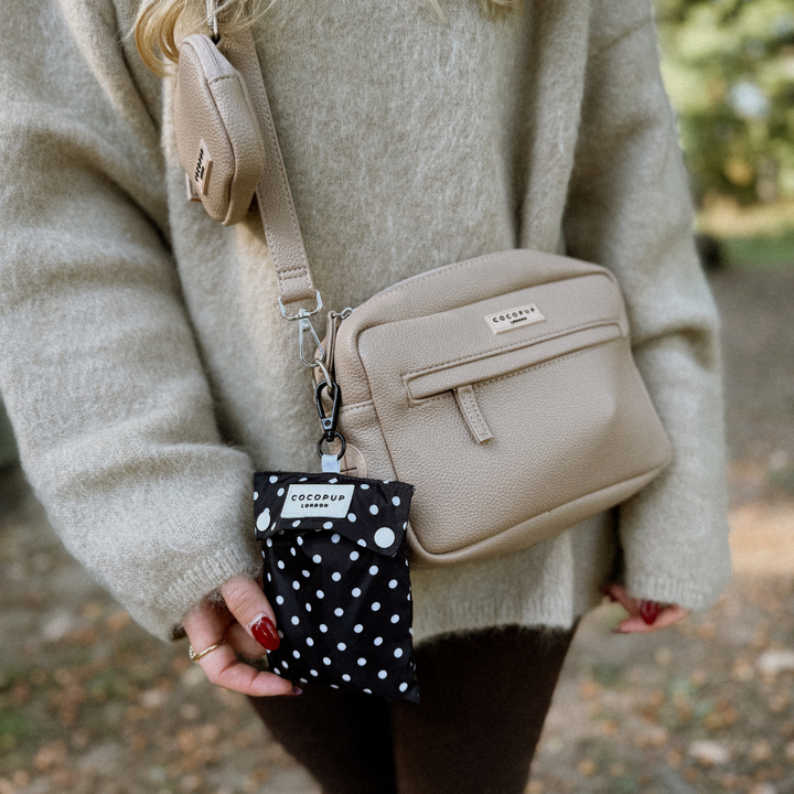 Dog Raincoat - Black Polka Dot