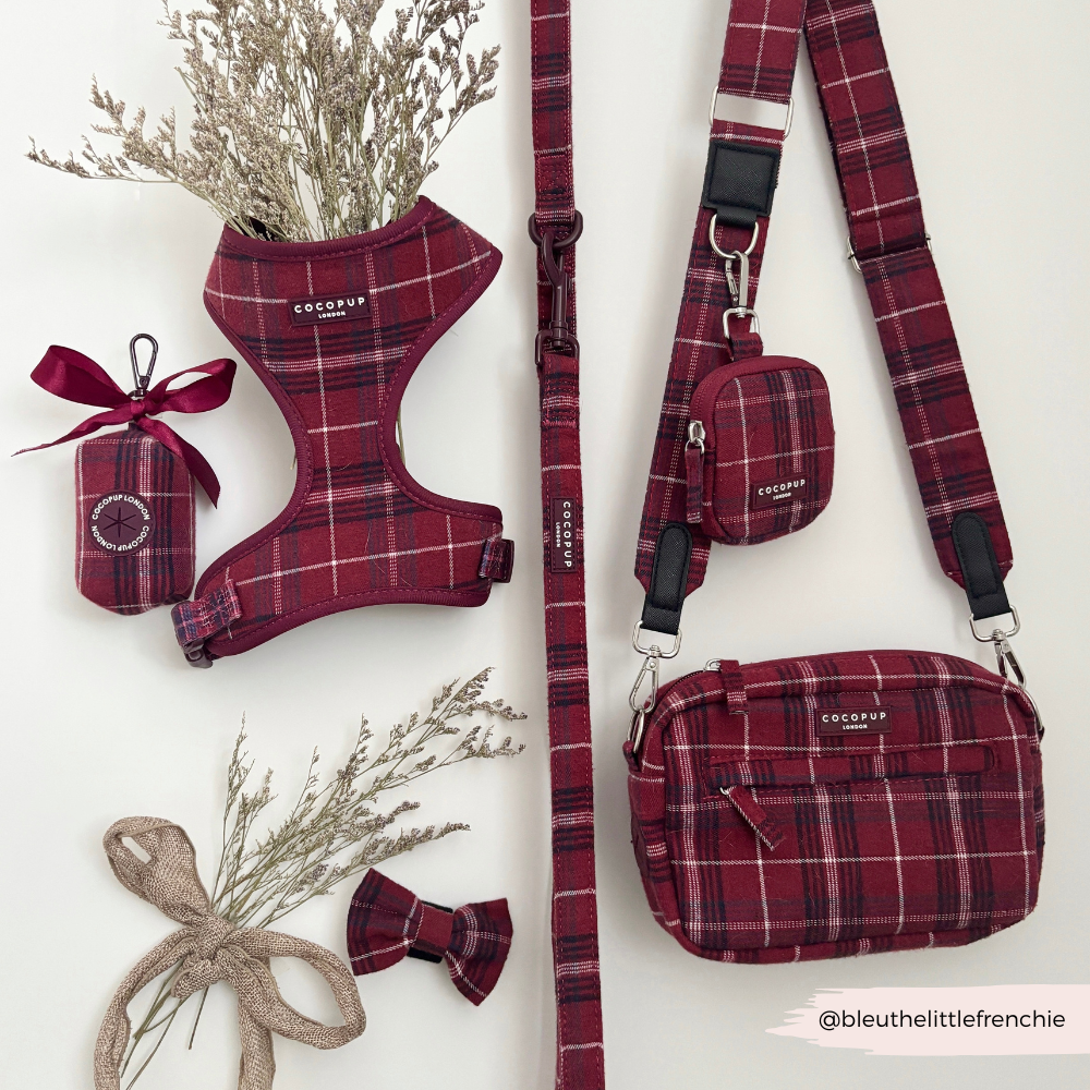 Dog Walking Bag - Mulberry Plaid