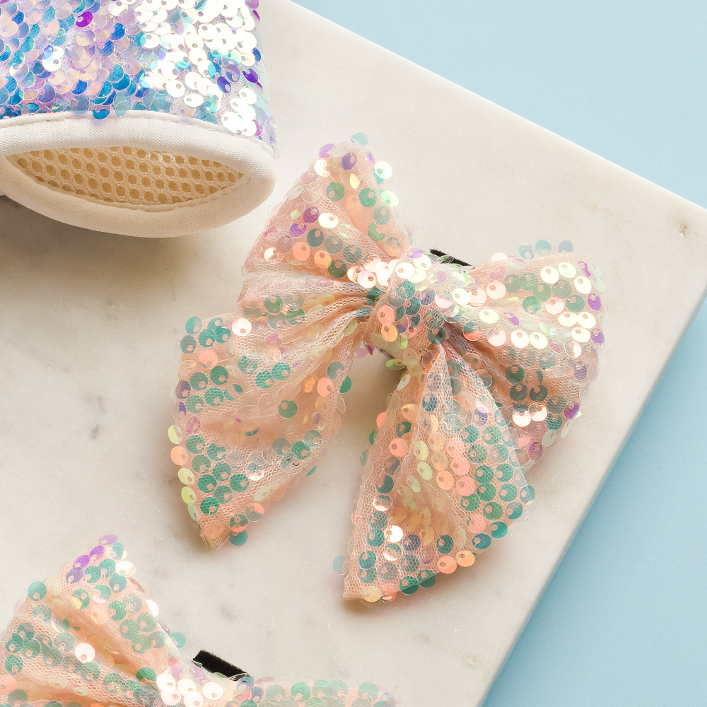 Limited Edition LUXE Party Rose Gold Sequin Sailor Bow Tie