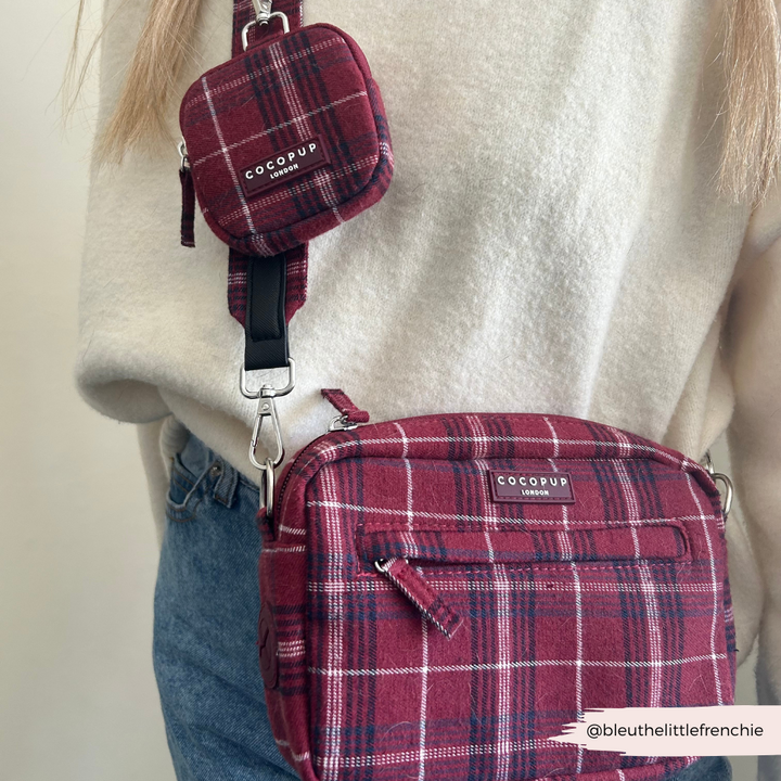 Dog Walking Bag - Mulberry Plaid