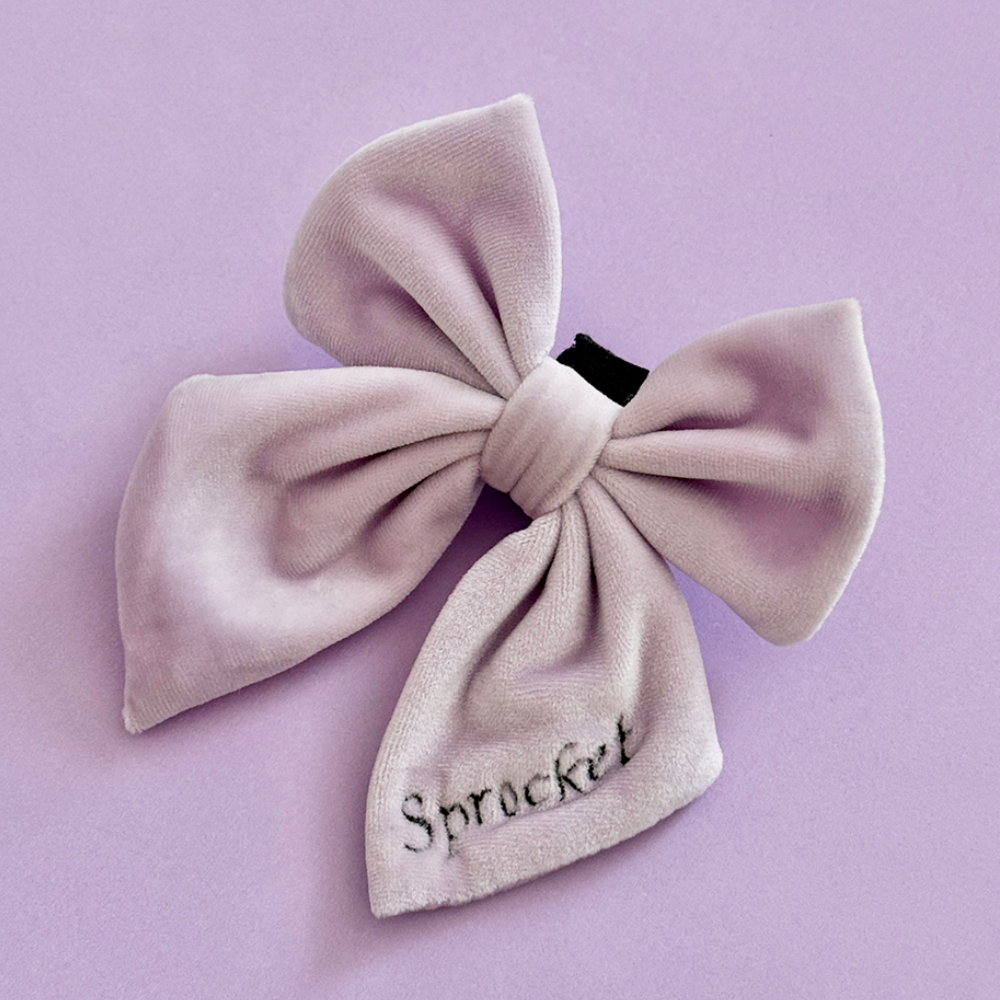 PERSONALISED Velvet Sailor Bow Tie - Lilac