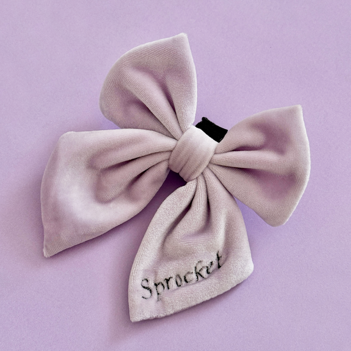 PERSONALISED Velvet Sailor Bow Tie - Lilac