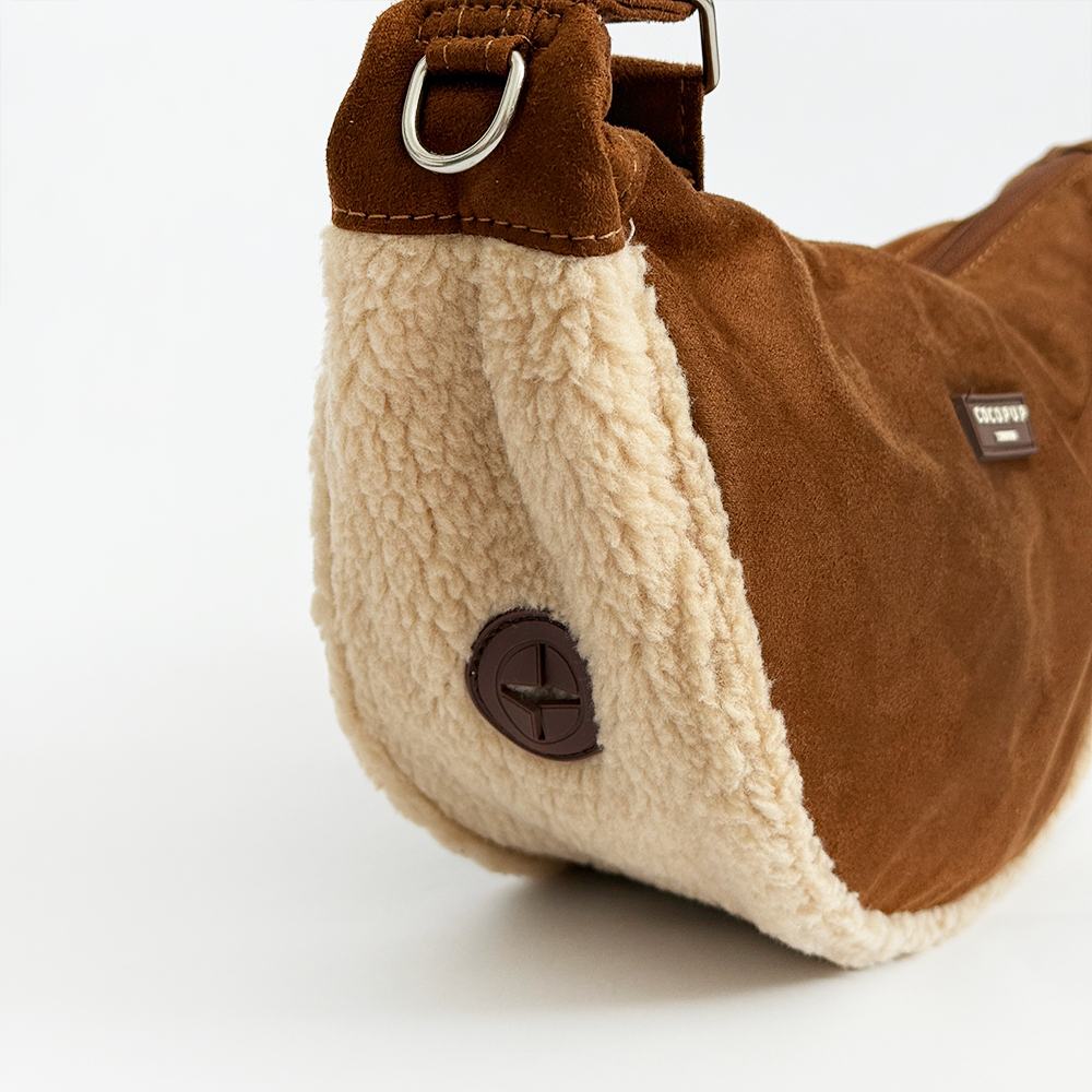 Crossbody Crescent Dog Walking Bag Bundle - Brown Aviator