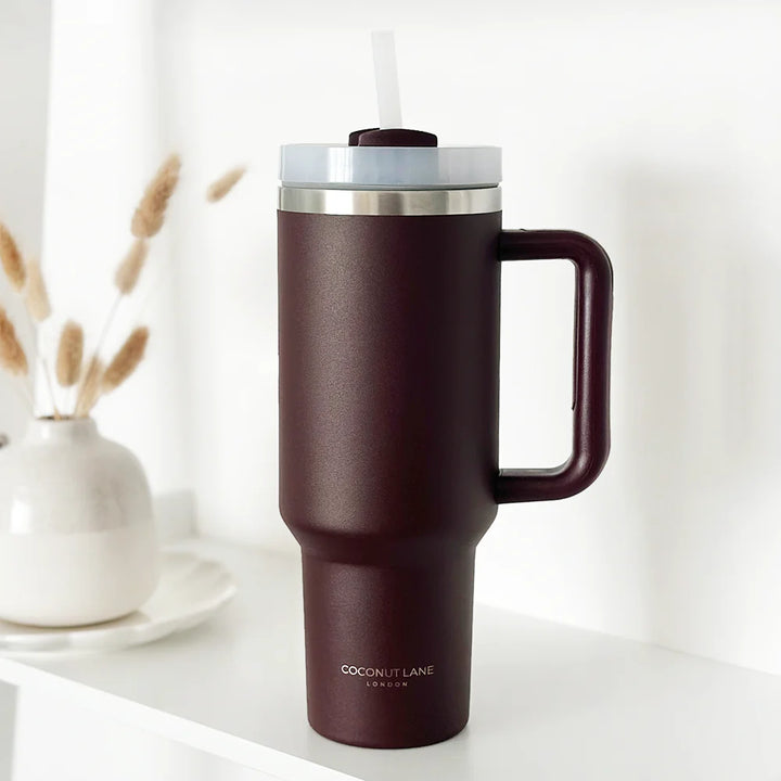 Burgundy Stainless Steel Tumbler - By Coconut Lane