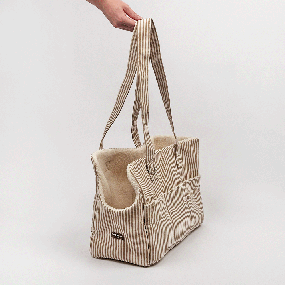 Dog Carrier - London Linen Stripes