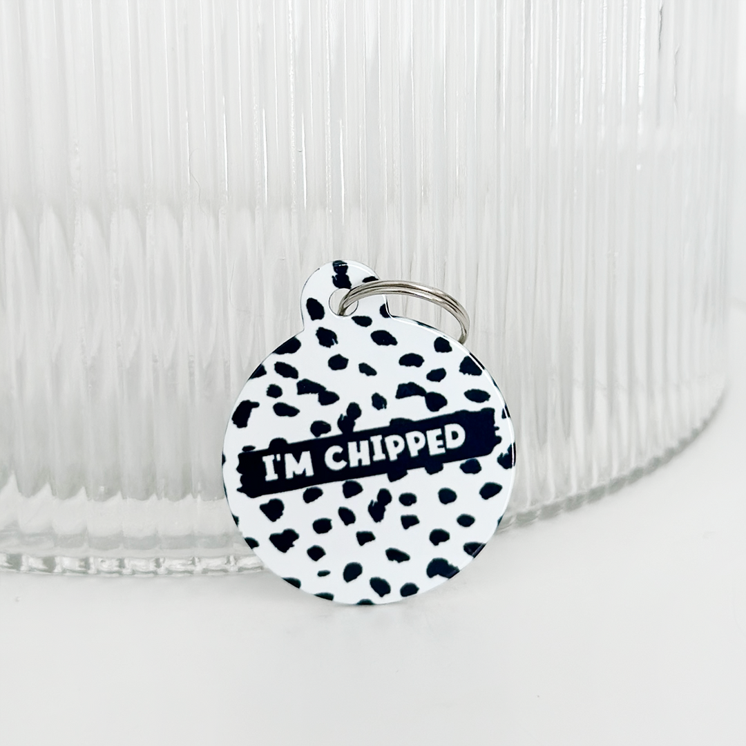 Personalised Text ID Tag - Monochrome Spots