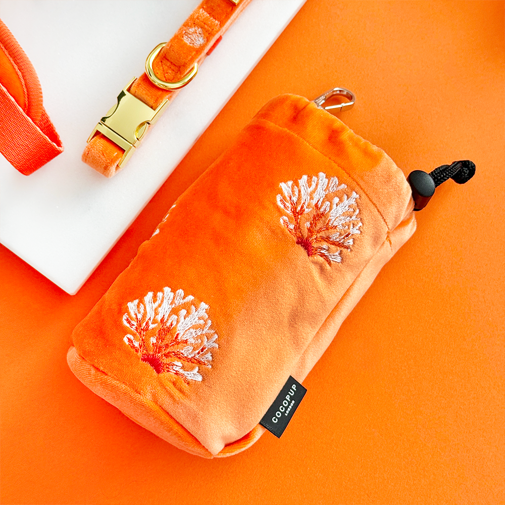 Luxe Velvet Drawstring Treat Pouch - Coral Core