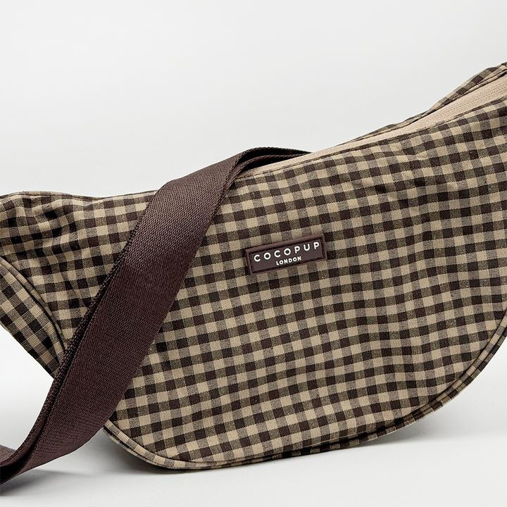 Crossbody Crescent Dog Walking Bag Bundle - Cotswold Check