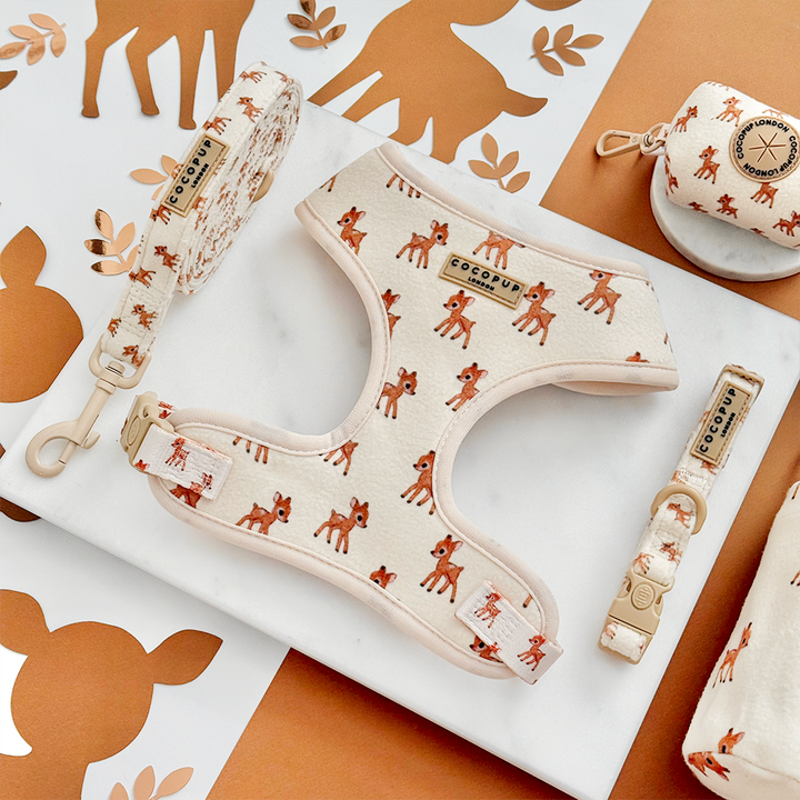 Fleecy Fawn Adjustable Neck Harness, Lead & Collar Bundle