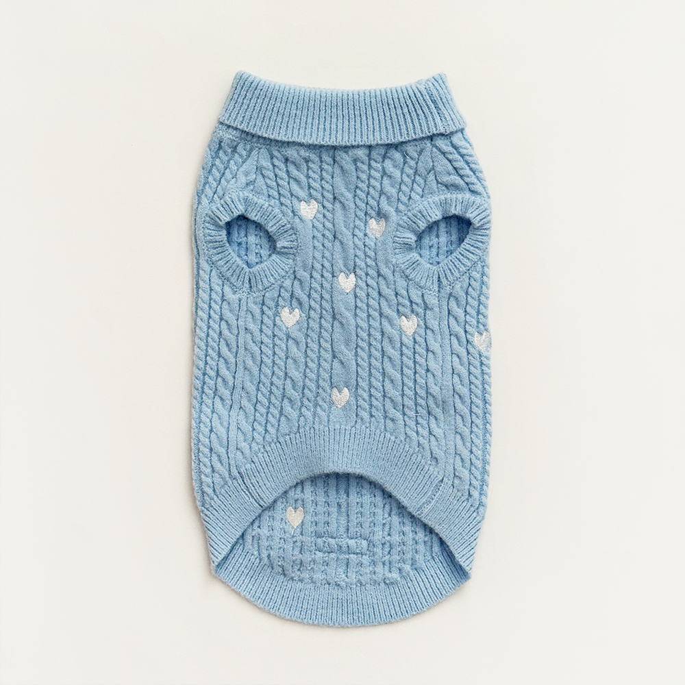 Jumper - Cable Knit Blue Heartstrings