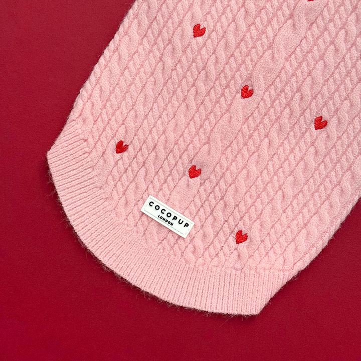 Jumper - Cable Knit Pink Heartstrings