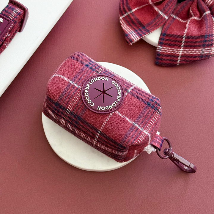 Mulberry Plaid Poop Bag Holder