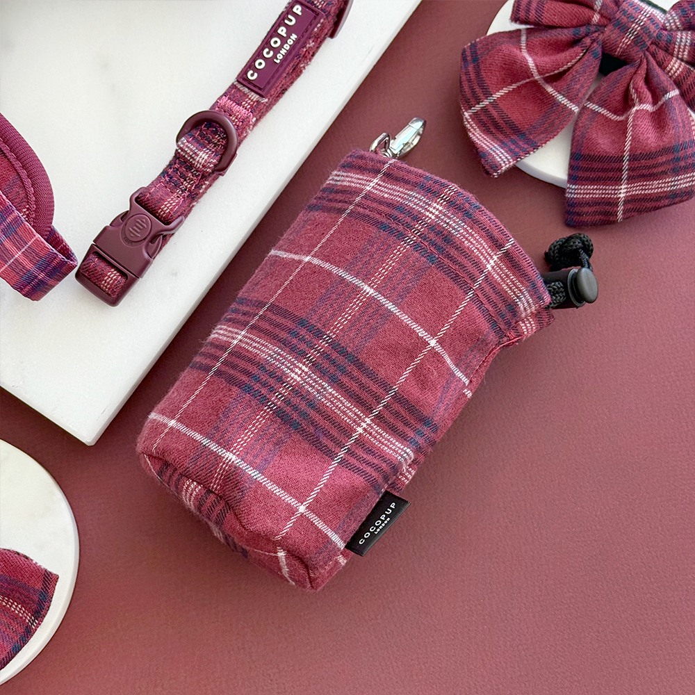 Drawstring Treat Pouch - Mulberry Plaid