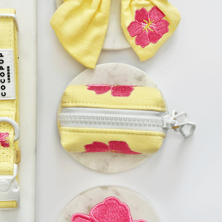 Pink Hibiscus Poop Bag Holder