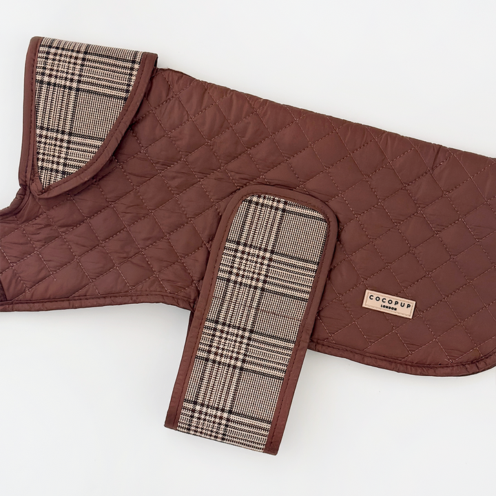 LUXE Quilted Dog Coat - Pup Plaid