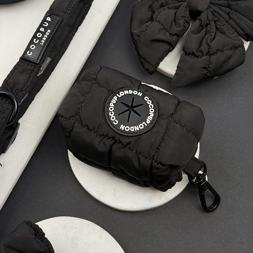 Onyx Quilted Poop Bag Holder