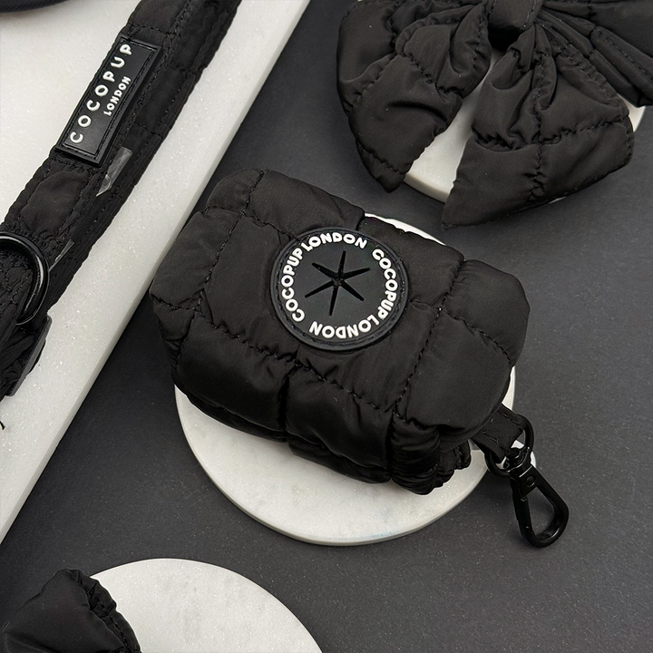 Onyx Quilted Poop Bag Holder