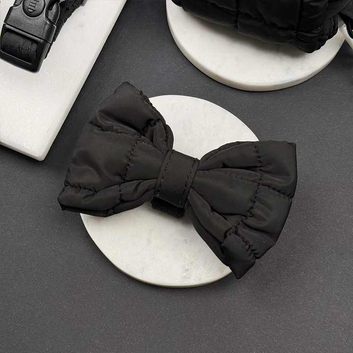 Onyx Quilted Bow Tie