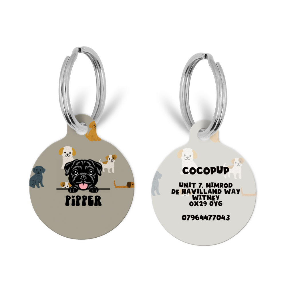 Personalised Dog Cartoon ID Tag - Ralph & Friends