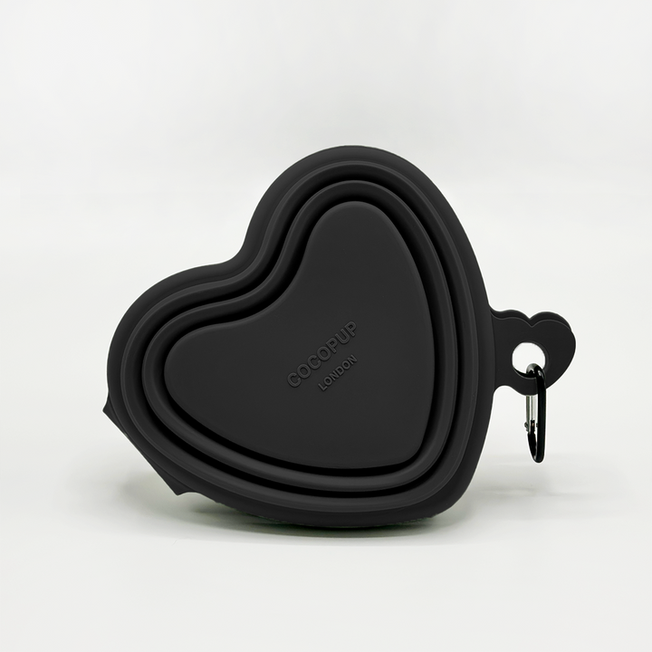 Heart Collapsible Bowl - Black