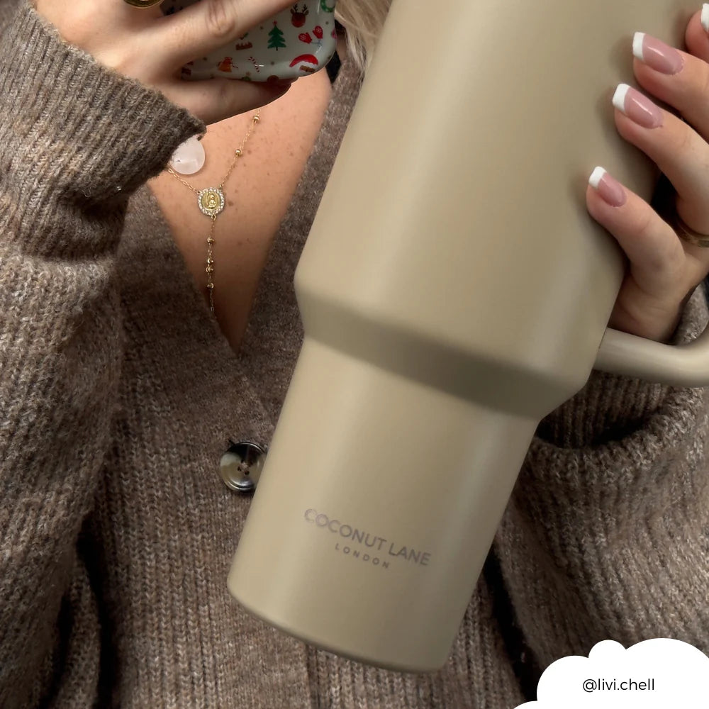 Caramel Latte Stainless Steel Tumbler - By Coconut Lane