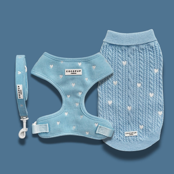 Blue Heartstrings Cord Jumper, Harness & Lead Bundle