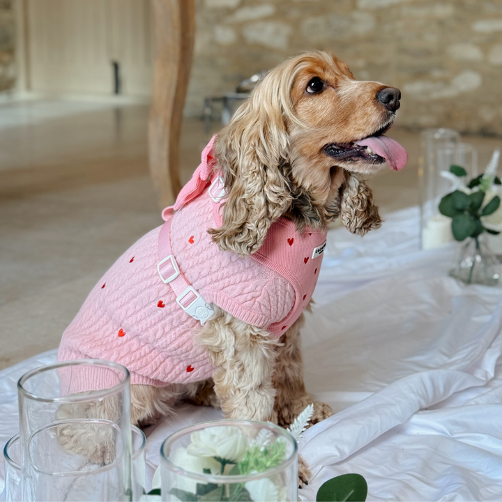 Jumper - Cable Knit Pink Heartstrings