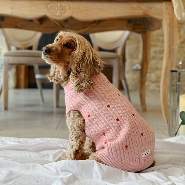 Jumper - Cable Knit Pink Heartstrings