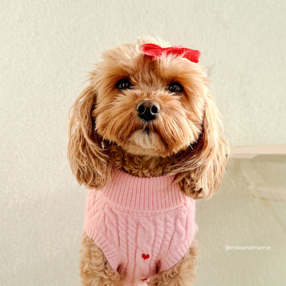 Jumper - Cable Knit Pink Heartstrings