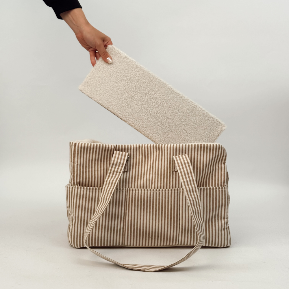 Dog Carrier - London Linen Stripes