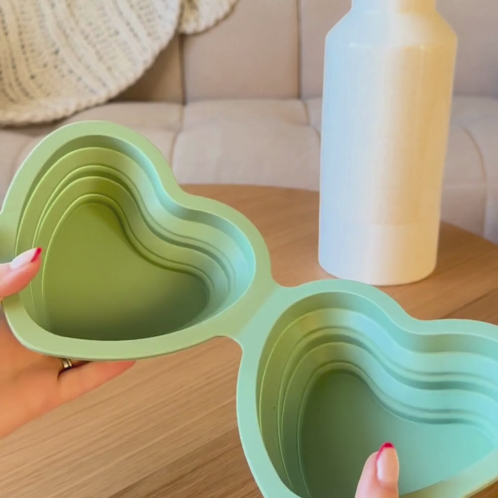 Heart Collapsible Bowl - Sage