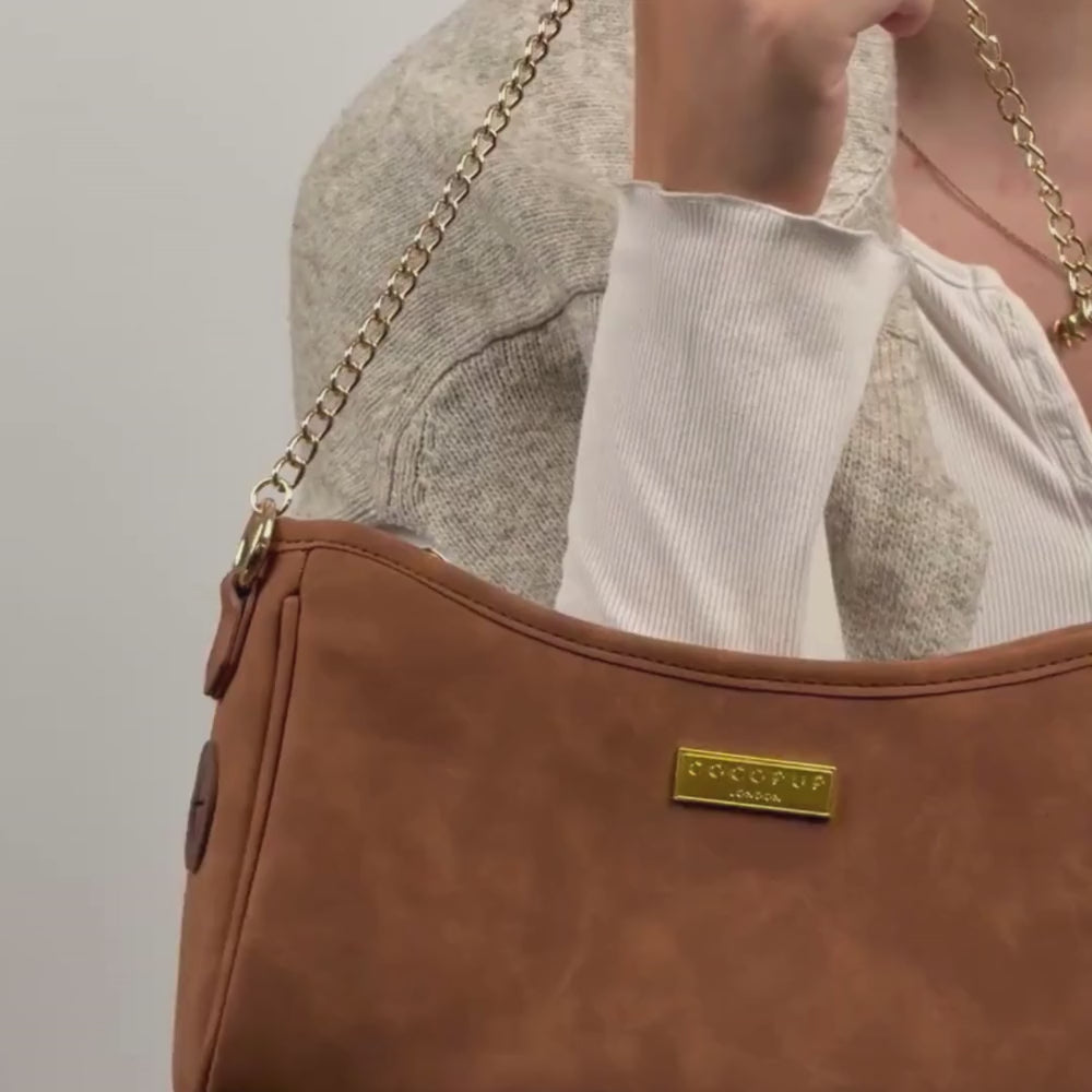 Dog Walking Bag - Tan Suedette