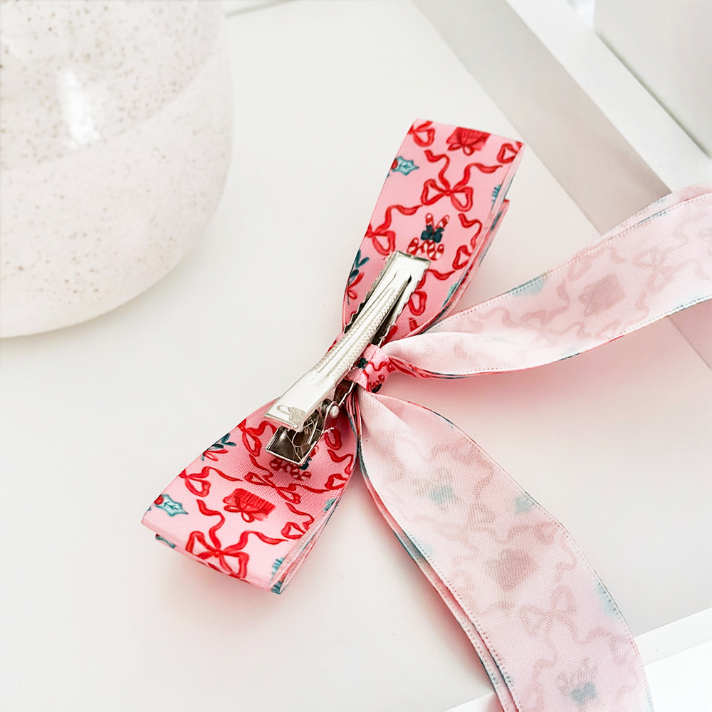 Pupmas Kisses Ribbon Bow Clip - By Coconut Lane