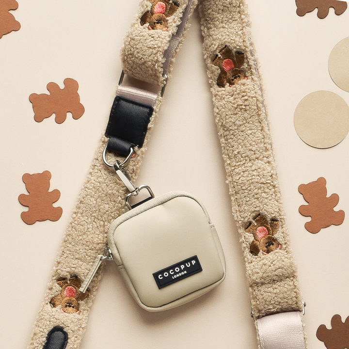 Dog Walking Caramel Latte Bag Bundle - Theo Embroidered Teddy